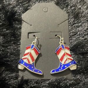 Patriotic Boot Earrings for Kids